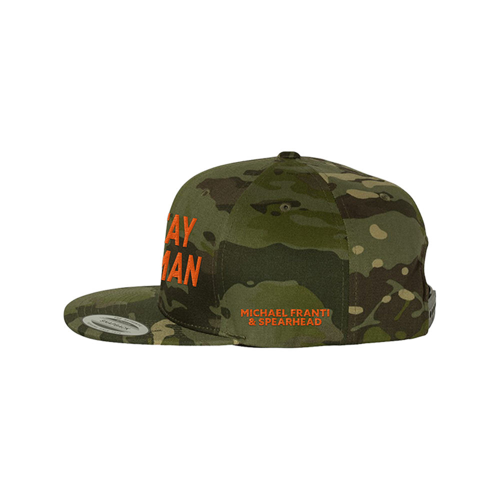 Stay Human Camo Snapback Hat