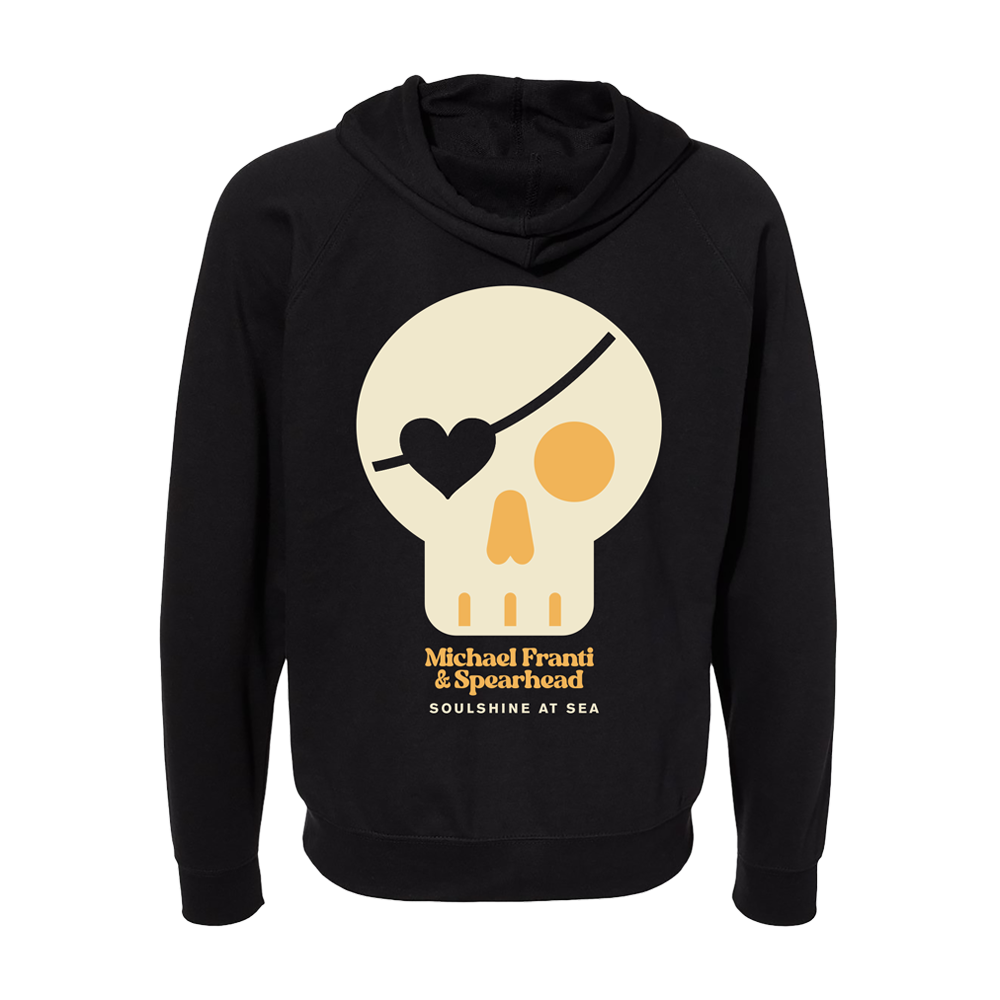 Work Hard Skull Zip Up Hoodie