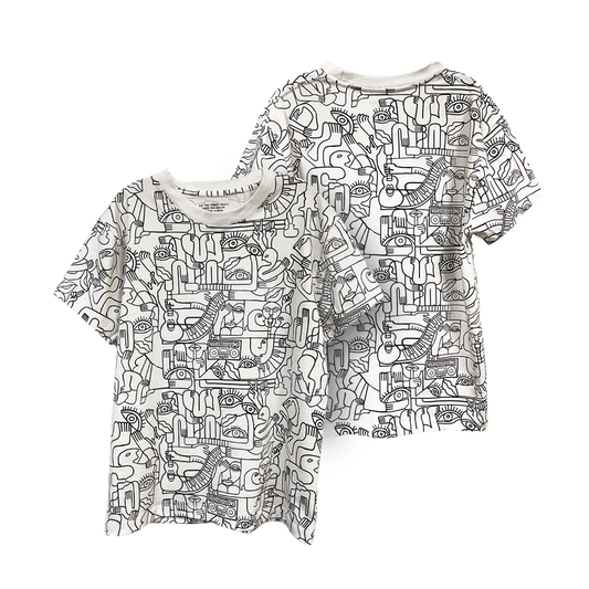 Official Michael Franti Merchandise. Cut & Sew Soulrocker Custom Design White Tee.