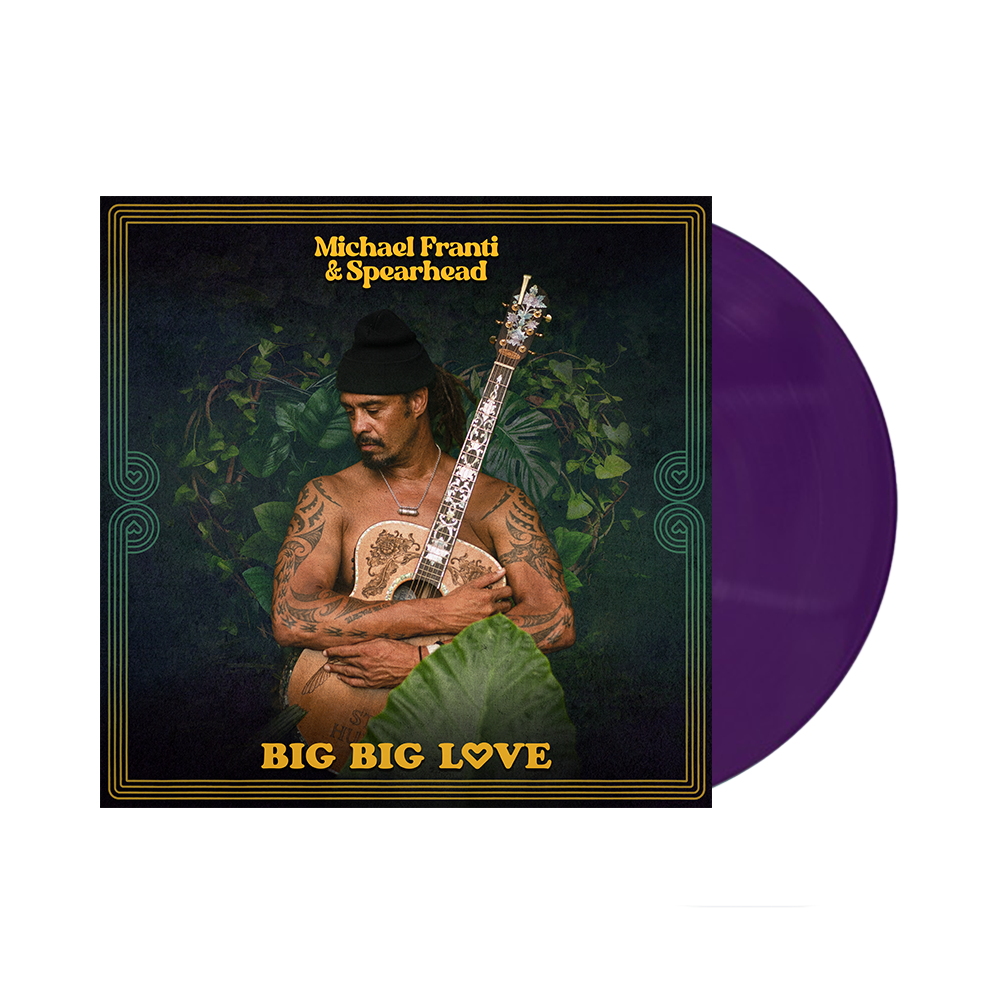 Album cover featuring a shirtless man holding a decorated guitar against a leafy background.