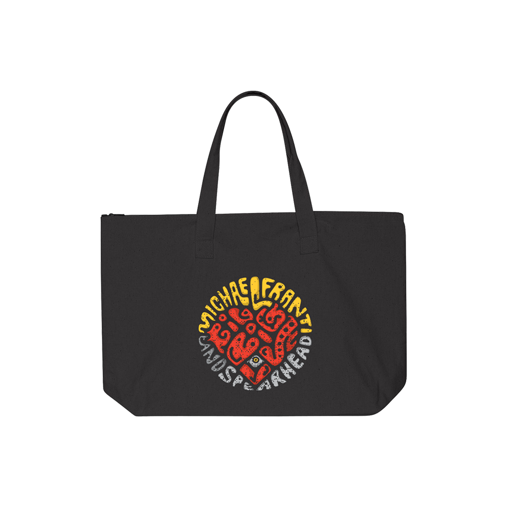 Official Michael Franti Merchandise - Black Heart Tote Bag