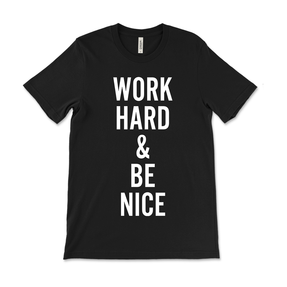 Official Michael Franti Merchandise - Black Work Hard & Be Nice Tee
