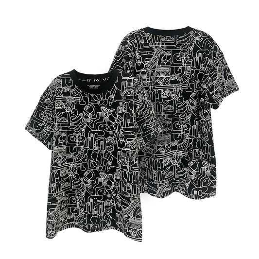 Official Michael Franti Merchandise. Cut & Sew Soulrocker Custom Design Black Tee.