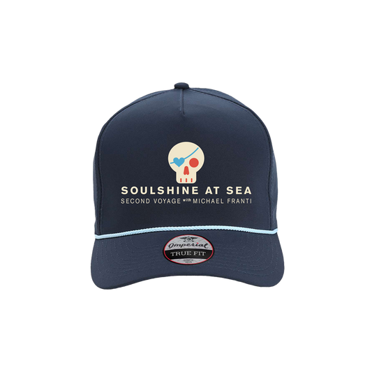 Michael Franti - Soulshine at Sea Skull Blue Navy Adjustable Hat.