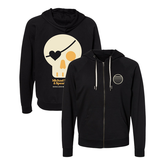 Michael Franti - Work Hard Skull Zip Up Hoodie
