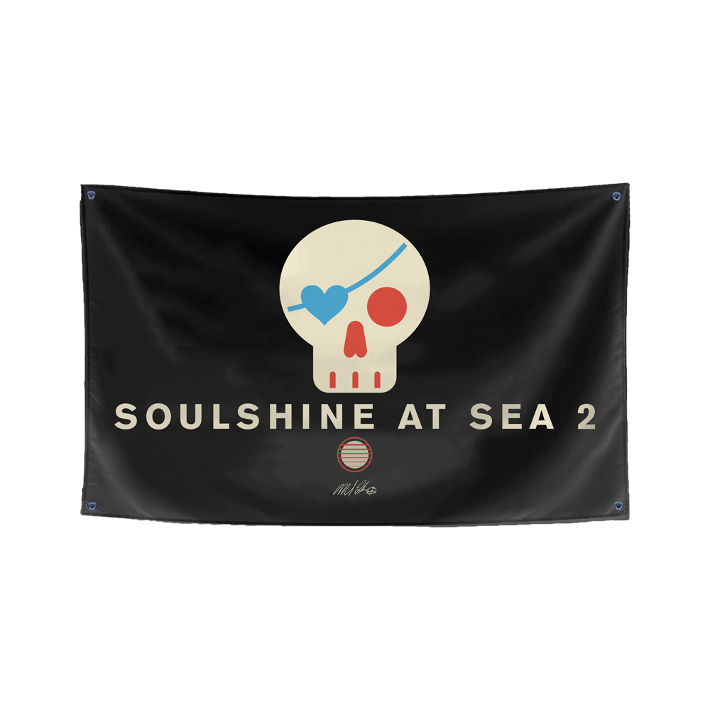 Official Michael Franti Merchandise. 3x5 foot wall Skull flag with grommets