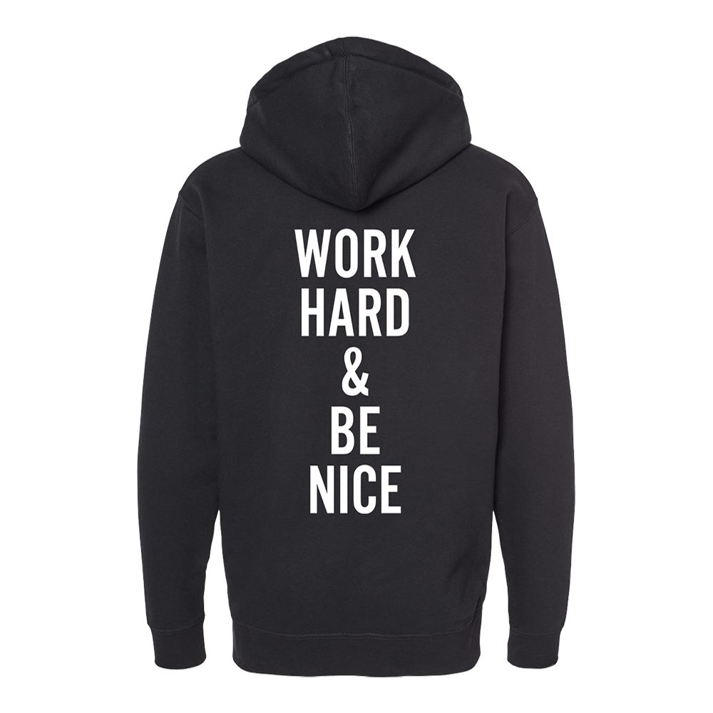 Official Michael Franti Merchandise - Work Hard & Be Nice Zip Up Hoodie