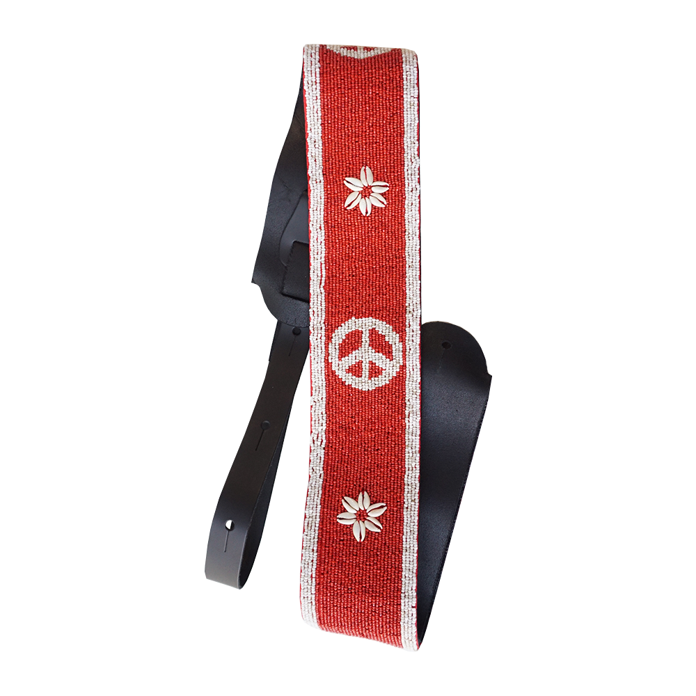 Shell & Peace Sign Guitar Strap